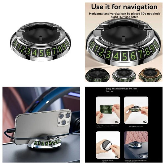 2 In 1 Dashboard Car Phone Holder With Navigation Bracket – 360° Rotation Phone Bracket For Car Use – Random Color