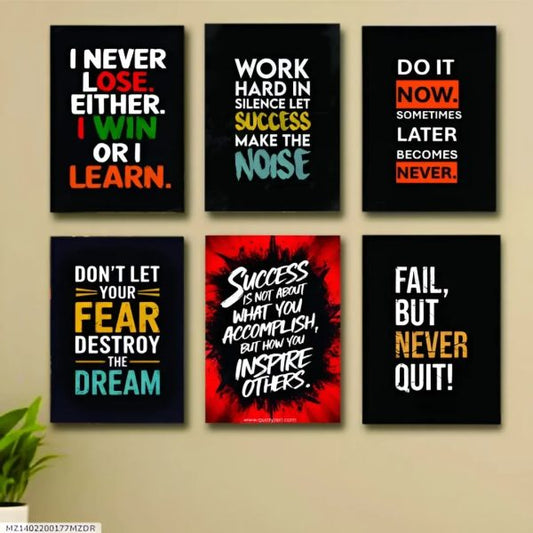 Set Of 6 Motivational Wooden Canvas Frames For Wall Decore 8×11 Inches Size / Sticky Phototiles Frames